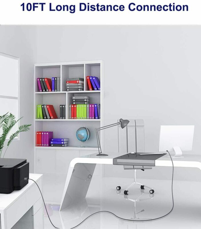 USB A to B 3.0 Cable(6.6FT), AkoaDa Durable Nylon Braided Type A 2m, Grey - Fresh Stock Dated February 2026