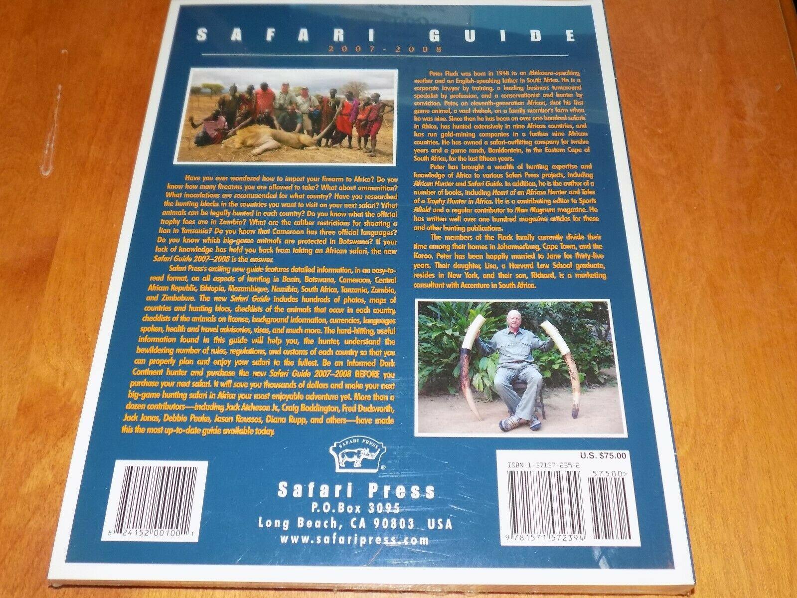 SAFARI GUIDE African Hunting Africa Hunter Guns Big Game Africa Hunt Book NEW - Fresh Stock Dated December 2025