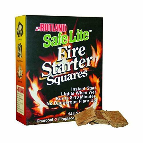 Rutland Safe Lite Fire Starter Squares, 144-Square - 2 Pack - Fresh Stock Dated December 2025