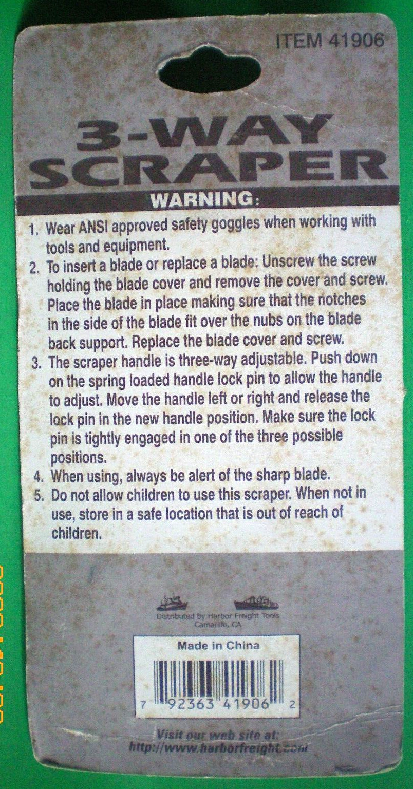 Razor Blade Scraper  3-Way Position Inspection Sticker Scraper New - Fresh Stock Dated February 2026