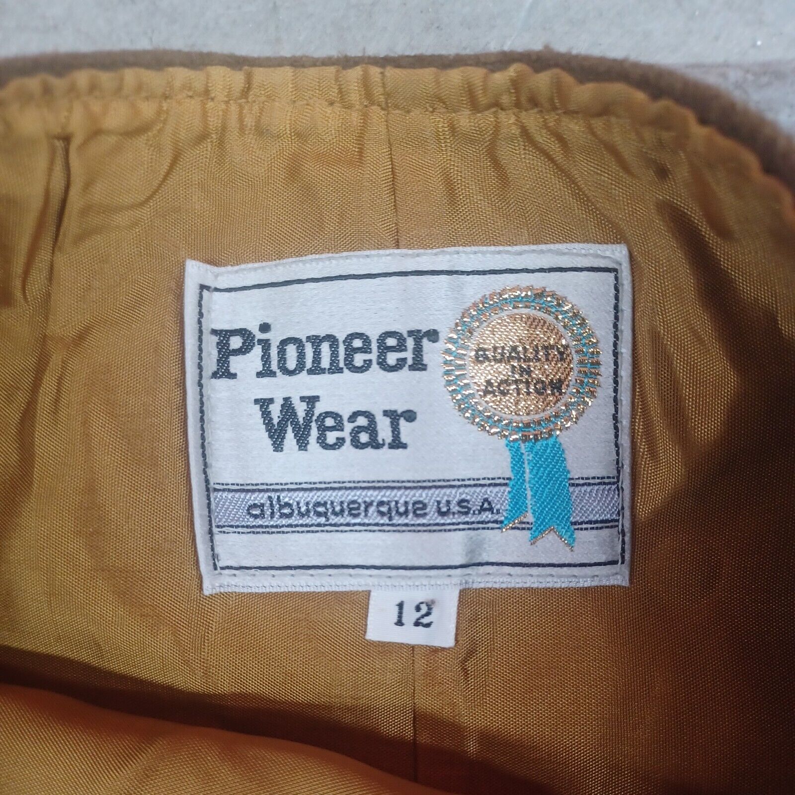 Vintage Pioneer Wear Ladies Suede Leather Cowgirl Skirt Size 12 - Fresh Stock Dated March 2026