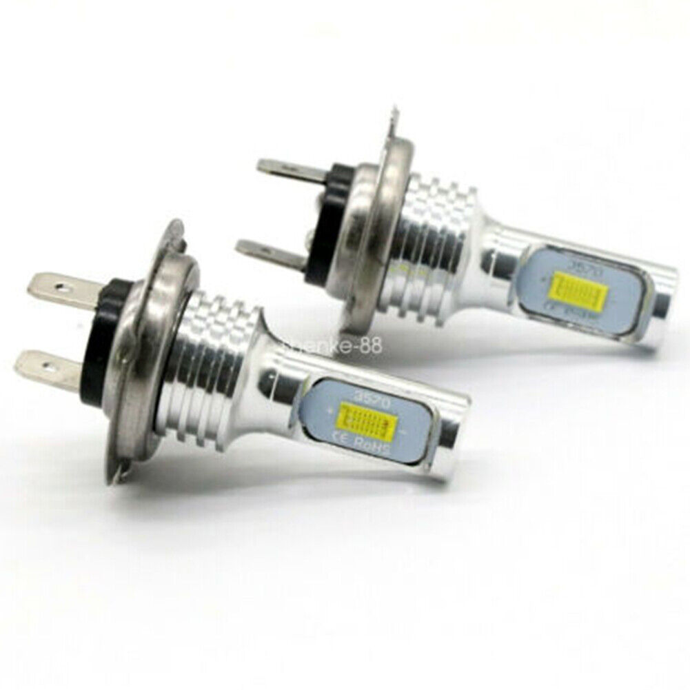 2x H7 Motorcycle LED Headlights Bulbs Kit High/Low Beam 110W 16000LM 6000K White - Fresh Stock Dated February 2026