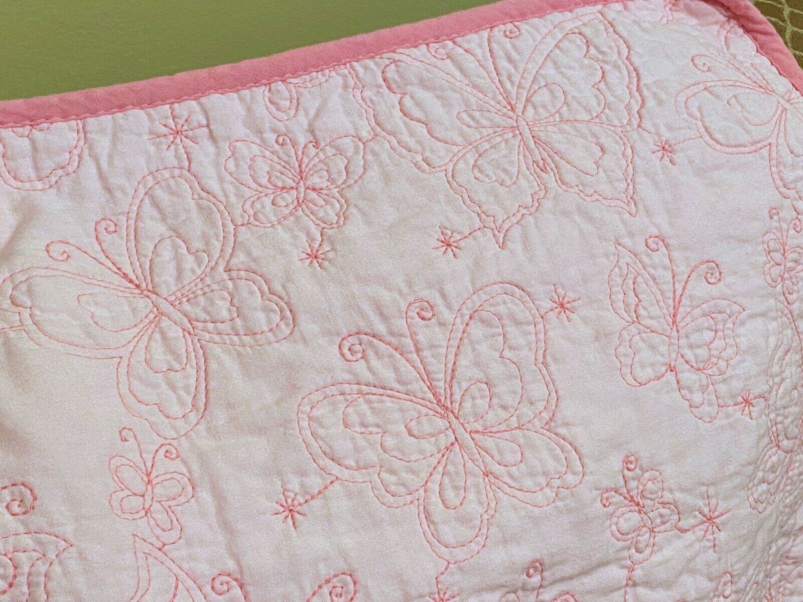 Frolics Pink Standard Sized pillow sham butterfly design 2 sided hot & pale Pink - Fresh Stock Dated December 2025