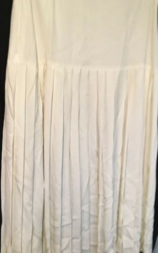 Vtg Escada Ivory Pleated Maxi Skirt Womens 42 US L Accordion Acetate W Germany - Fresh Stock Dated February 2026