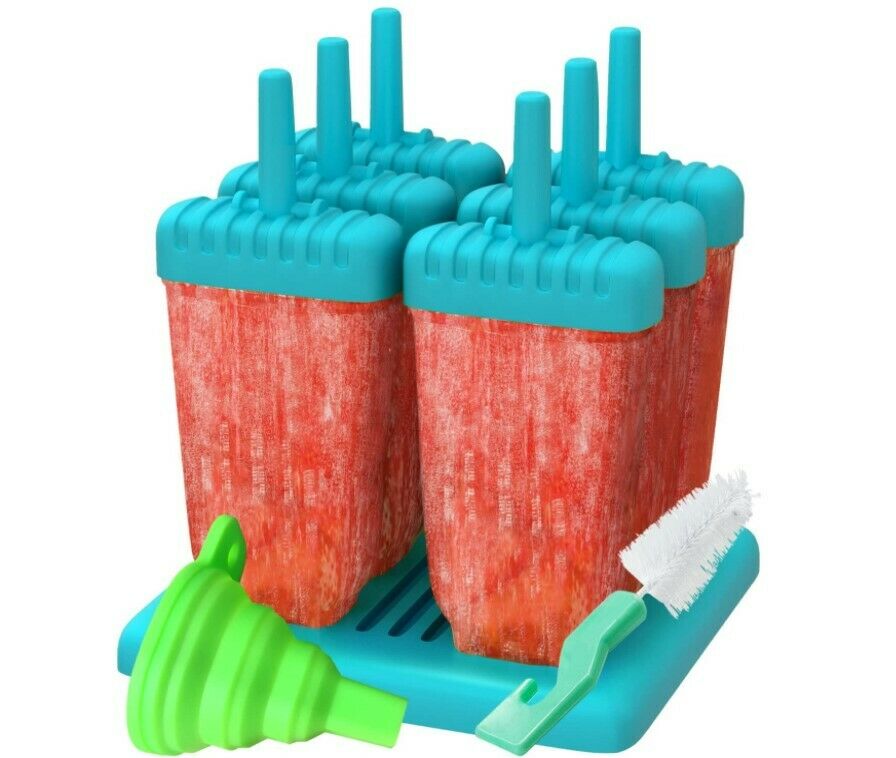 Juego de 6-12 moldes reutilizables de silicona para paletas heladas - Fresh Stock Dated December 2025