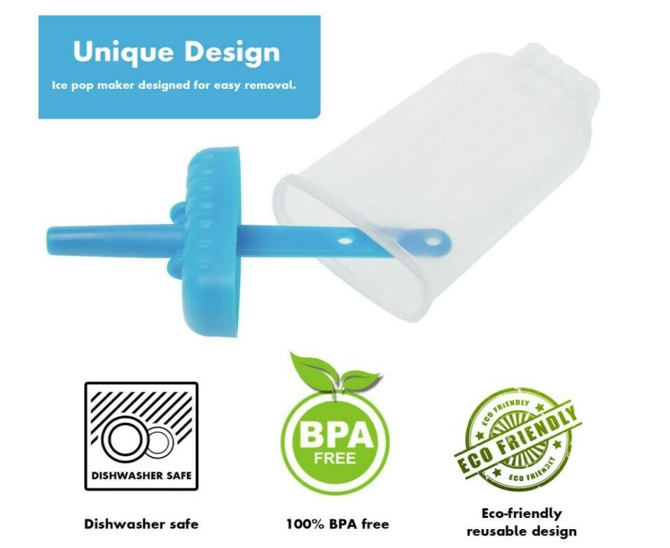 Juego de 6-12 moldes reutilizables de silicona para paletas heladas - Fresh Stock Dated December 2025