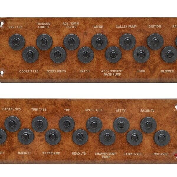 Rinker 260 D3 Brown 16 IN Plastic Boat Press To Reset 24 Switch Breaker Panel - Fresh Stock Dated February 2026