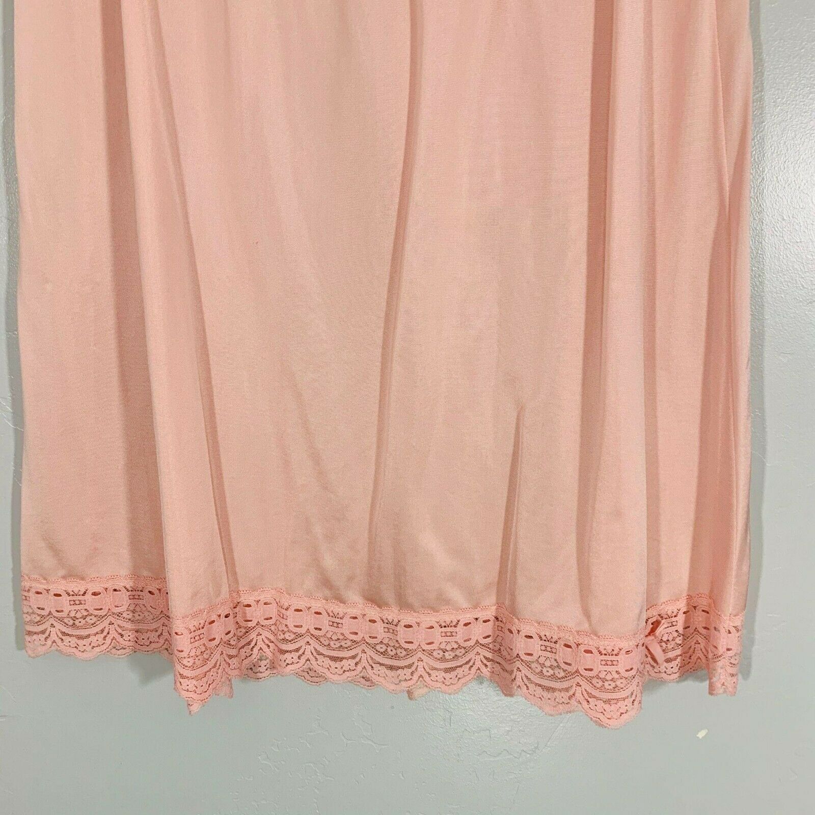 Vintage OLGA Secret Hug Pink Silky Lace Waistband Lace Trim Lingerie Slip Skirt - Fresh Stock Dated December 2025
