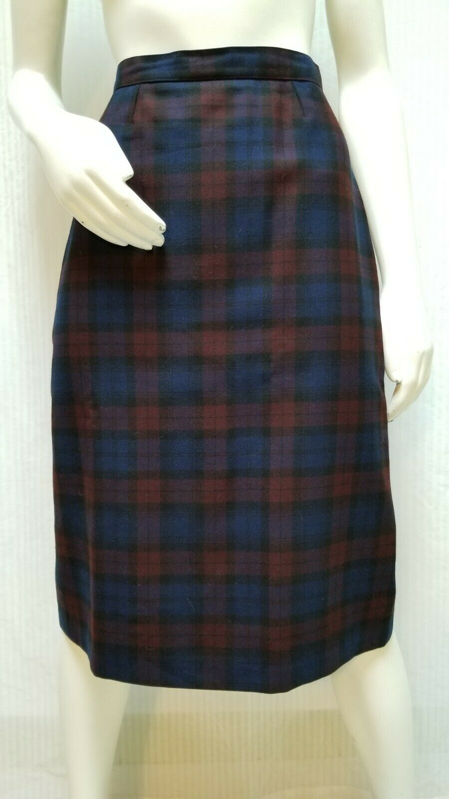Vintage A.S. Cooper Plaid Wool Pencil SKIRT - Waist 27 inches - EUC - Fresh Stock Dated February 2026