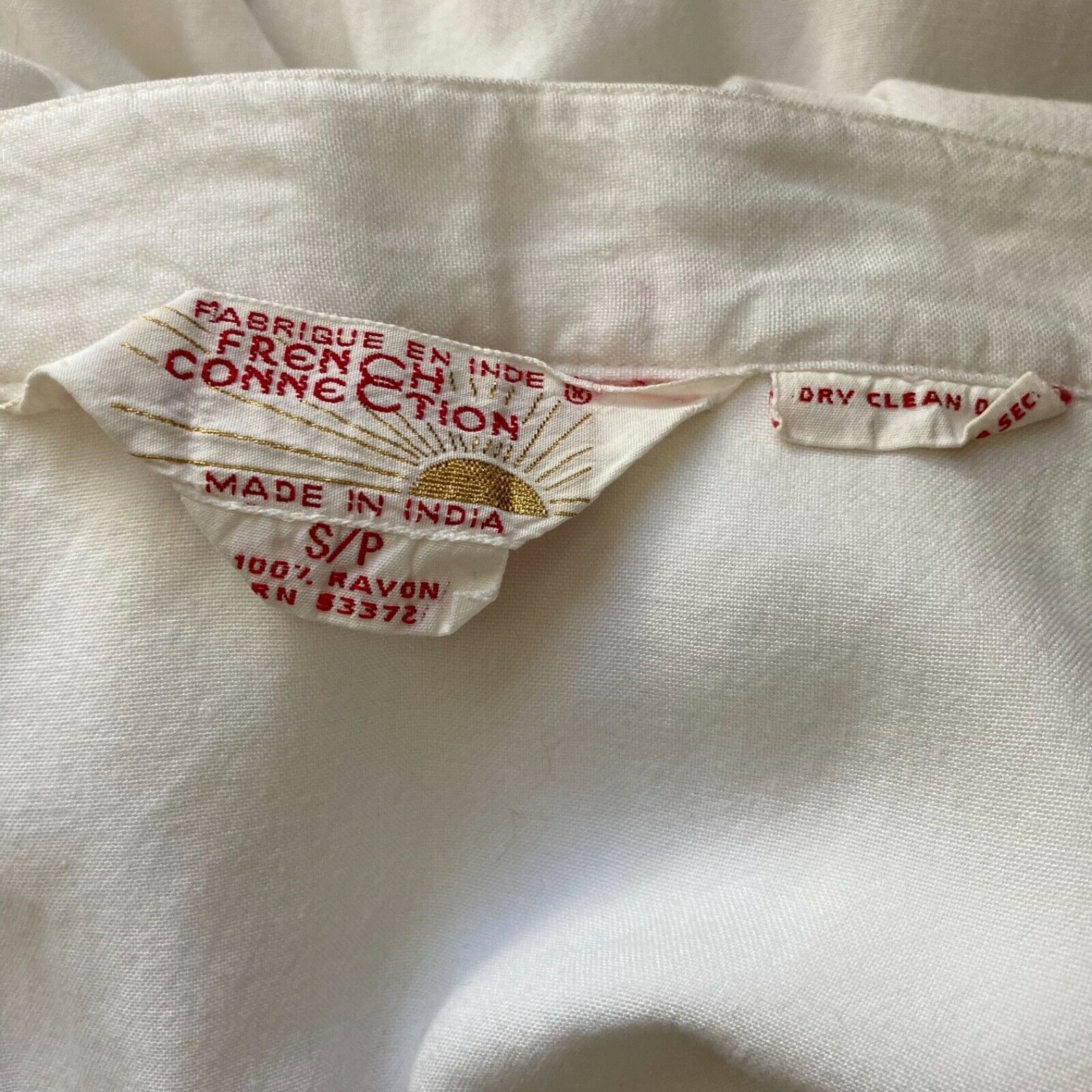 vtg Vintage French Connection white button up skirt high waisted vintage 80s 90s - Fresh Stock Dated March 2026