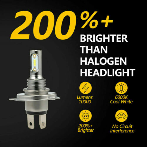 H4 9003 LED Motorcycle Headlight Hi/Low Beam 6500K Super Bright White Bulb CREE - Fresh Stock Dated February 2026