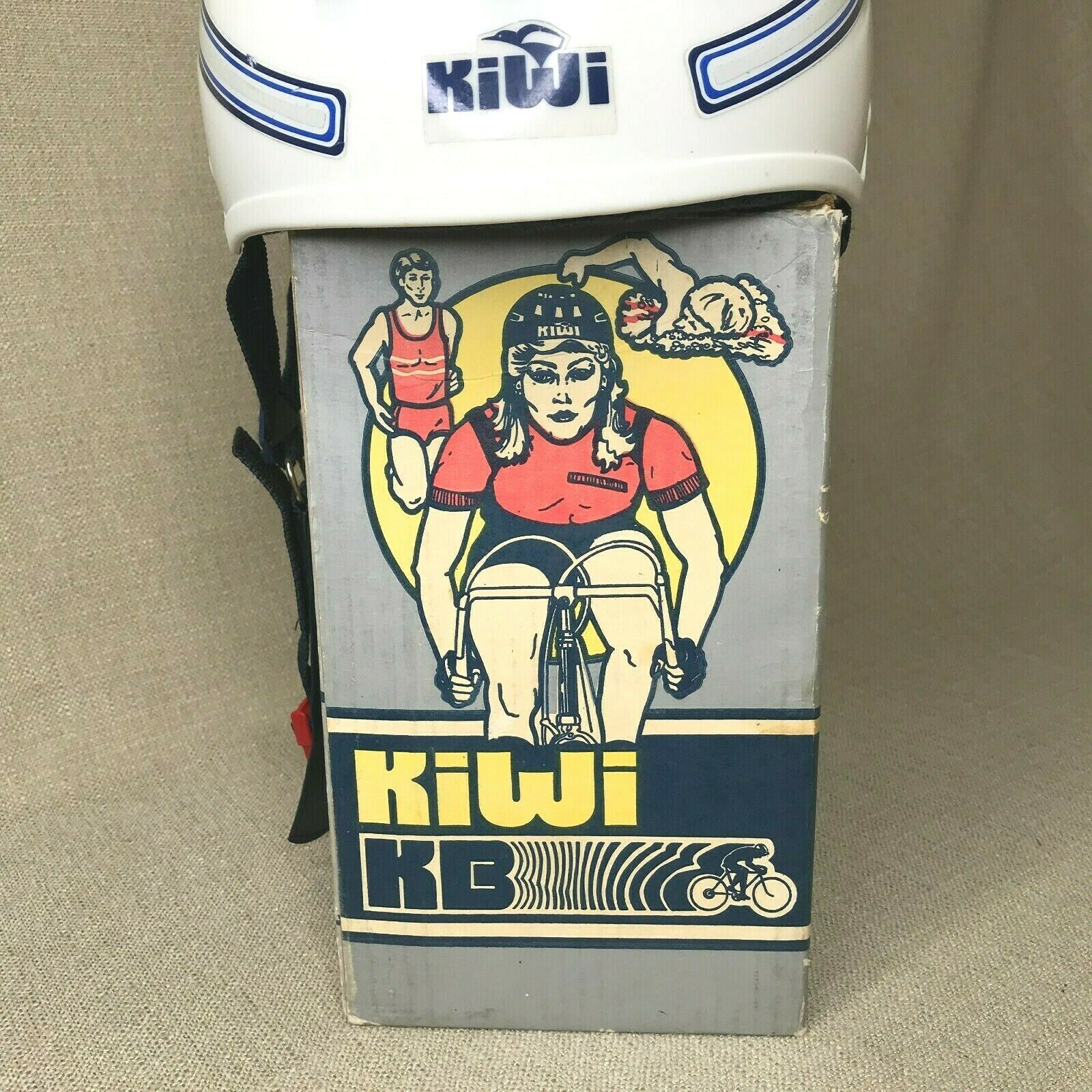 Vintage Kiwi K2 Bike Bicycle Helmet Swiss Made Size L White, with Box - Fresh Stock Dated December 2025