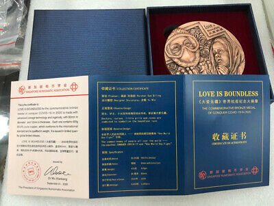The Commemorative Bronze Medal of Conquer Virus in 2020 Singapore 80mm COA - Fresh Stock Dated February 2026