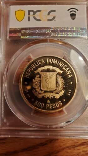 1992 500 Pesos Gold Dominican Republic,   Tomb Of Columbus Very RARE  Only... - Fresh Stock Dated December 2025