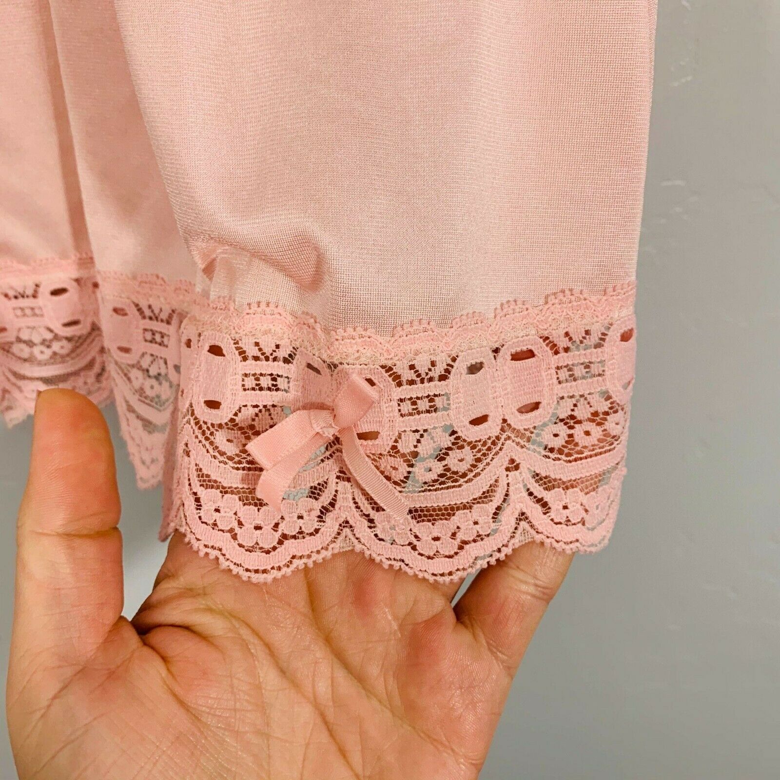 Vintage OLGA Secret Hug Pink Silky Lace Waistband Lace Trim Lingerie Slip Skirt - Fresh Stock Dated December 2025