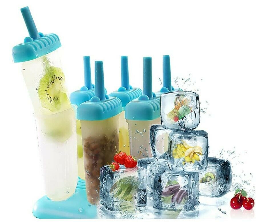 Juego de 6-12 moldes reutilizables de silicona para paletas heladas - Fresh Stock Dated December 2025