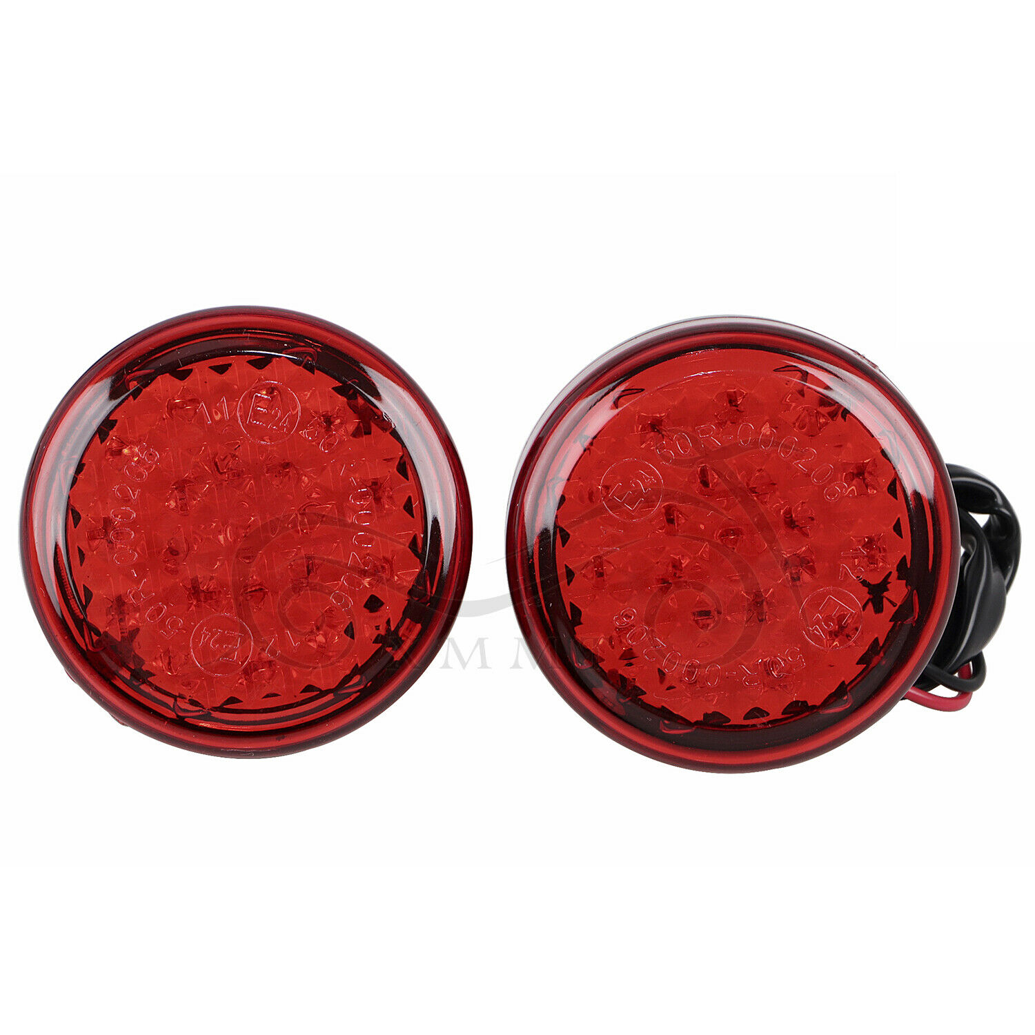 Motorcycle Red Round 20 LED Brake Turn Signal Stop Tail Lights For Harley Dyna - Fresh Stock Dated February 2026