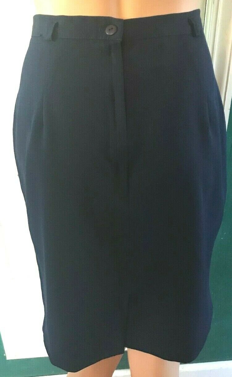 VINTAGE T.R. BENTLEY NAVY BLUE FULLY LINED BACK ZIP SKIRT KNEE LENGTH SZ 14 - Fresh Stock Dated March 2026