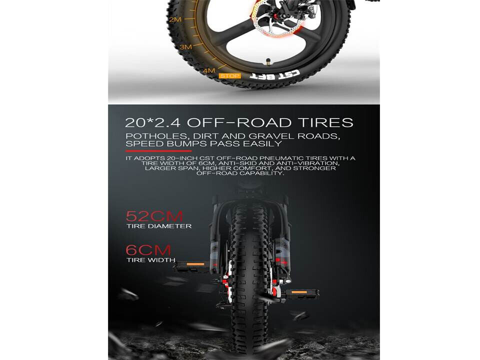 Electric Folding Bicycle 48V 14.5Ah Fat Tire E-Bike - Fresh Stock Dated February 2026