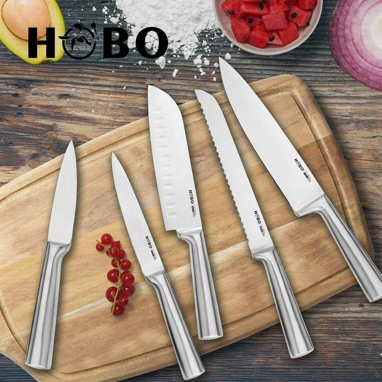 5Pcs kitchen knife set Professional Stainless Steel Cutlery Kitchen Chef Knife - Fresh Stock Dated December 2025