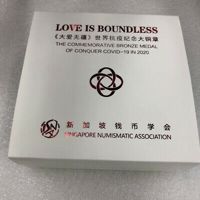 The Commemorative Bronze Medal of Conquer Virus in 2020 Singapore 80mm COA - Fresh Stock Dated February 2026
