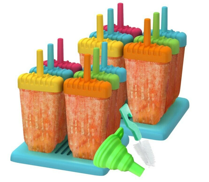 Juego de 6-12 moldes reutilizables de silicona para paletas heladas - Fresh Stock Dated December 2025