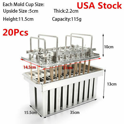 20pcs Ice Cream Stick Molds Stainless Steel Mold Ice Pop Lolly Popsicle Holder. - Fresh Stock Dated February 2026
