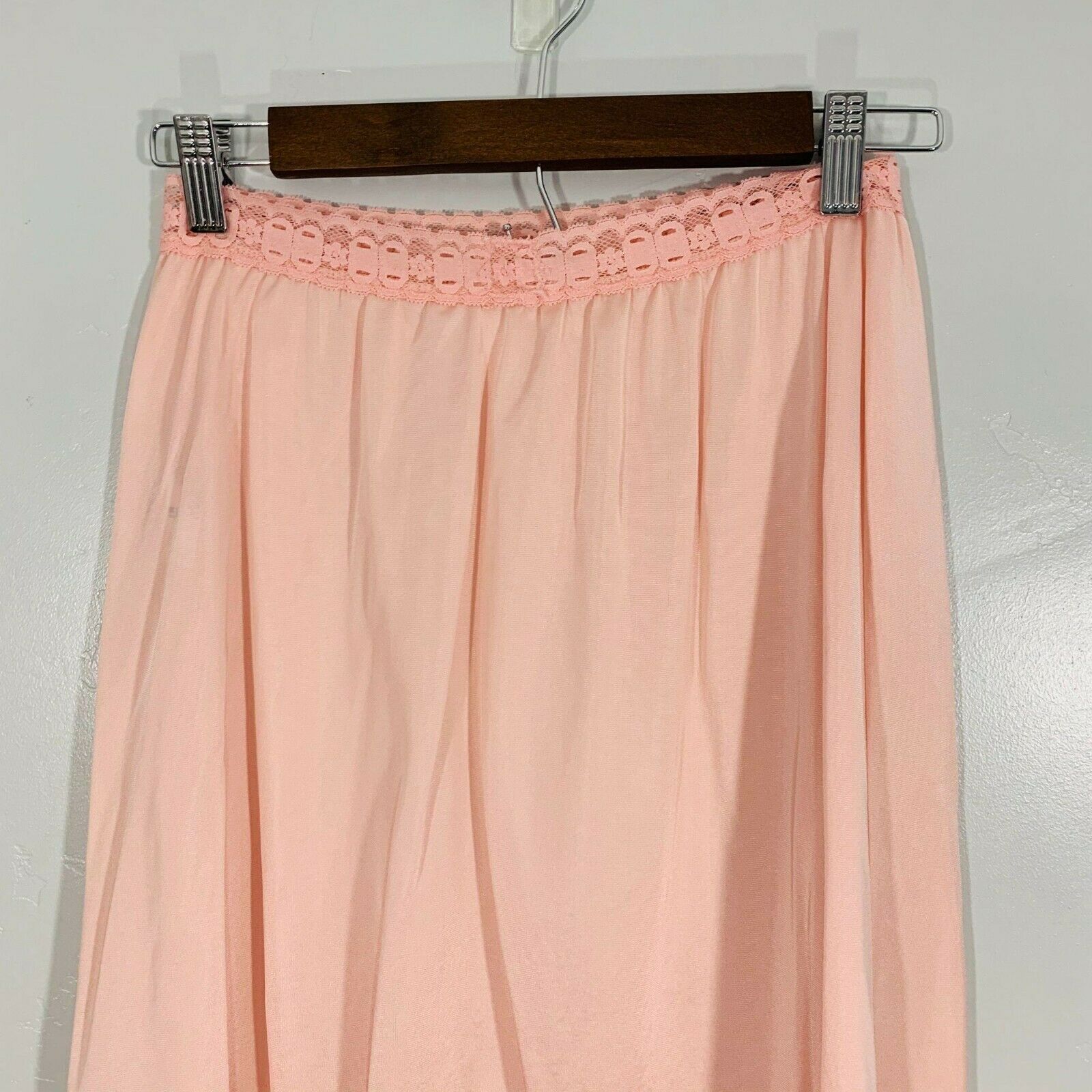 Vintage OLGA Secret Hug Pink Silky Lace Waistband Lace Trim Lingerie Slip Skirt - Fresh Stock Dated December 2025