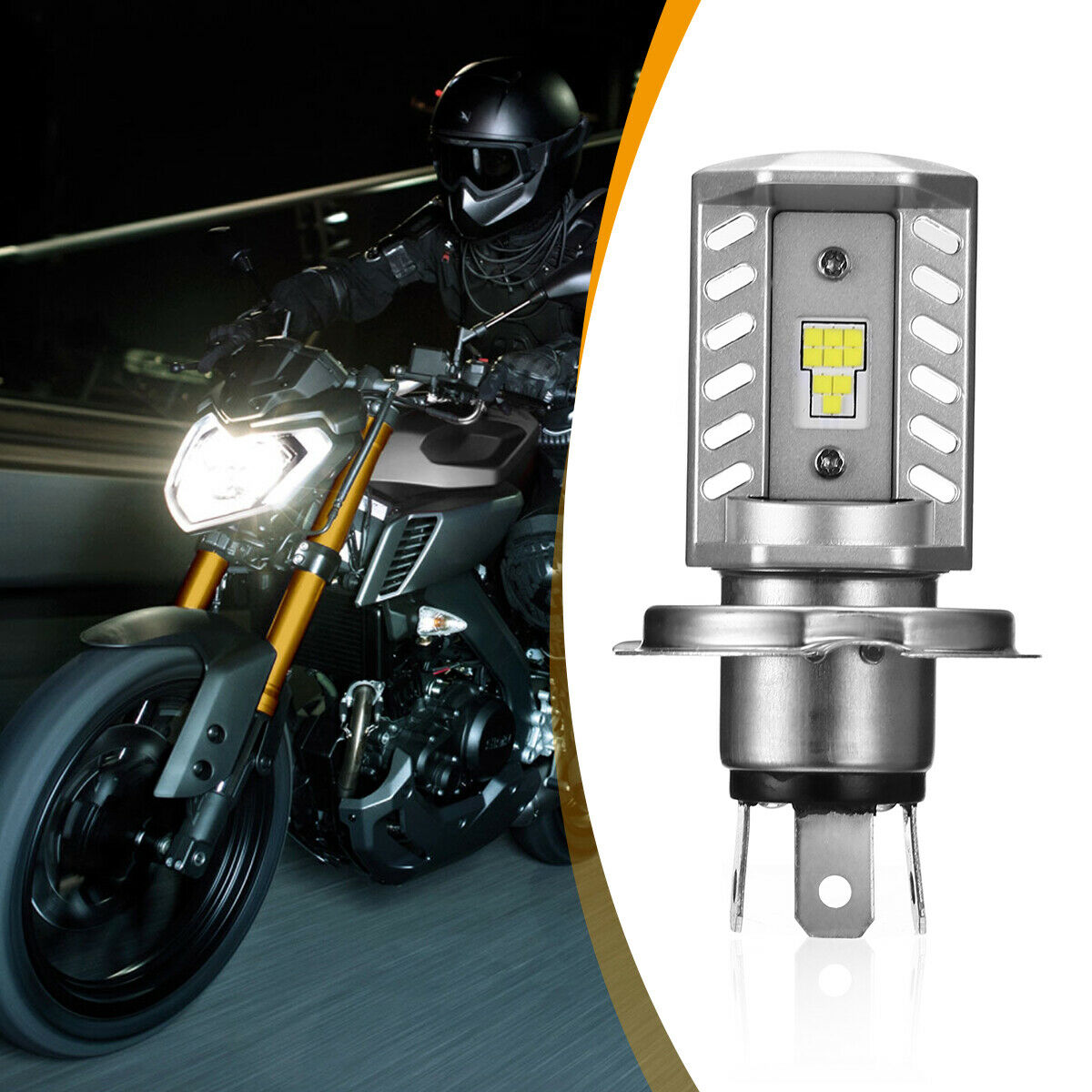 H4 9003 HB2 LED Motorcycle Headlight Bulb 6500K Hi/Lo Beam White Super Bright - Fresh Stock Dated February 2026