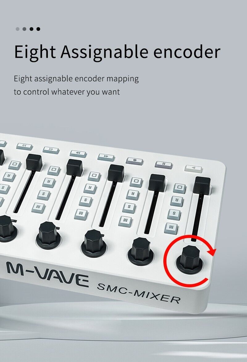 M-VAVE SMC-Mixer MIDI Controller Wireless and USB for Windows/Mac/IOS/Android - Fresh Stock Dated February 2026