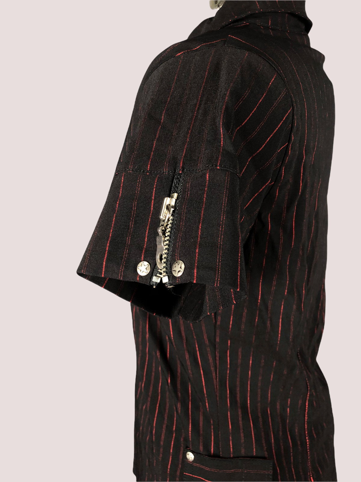 Vtg 90s SERIOUS Stretchy Pinstripe Mall Goth Rave Pin Stripe Skirt Top Set - Fresh Stock Dated March 2026