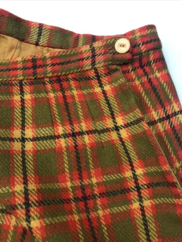 Women’s Vintage 1960’s Wool Plaid Mini Pencil Skirt 25” Waist 21.5” Long - Fresh Stock Dated February 2026