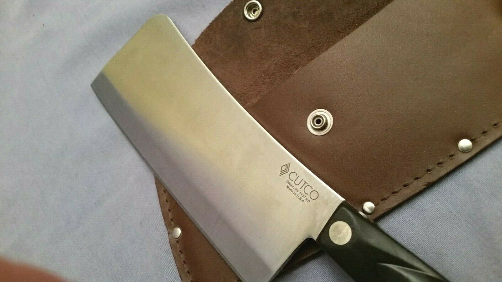 Cutco 1737 KD Cleaver, leather sheath, made in USA, sharp! High Carbon Stainless - Fresh Stock Dated January 2026