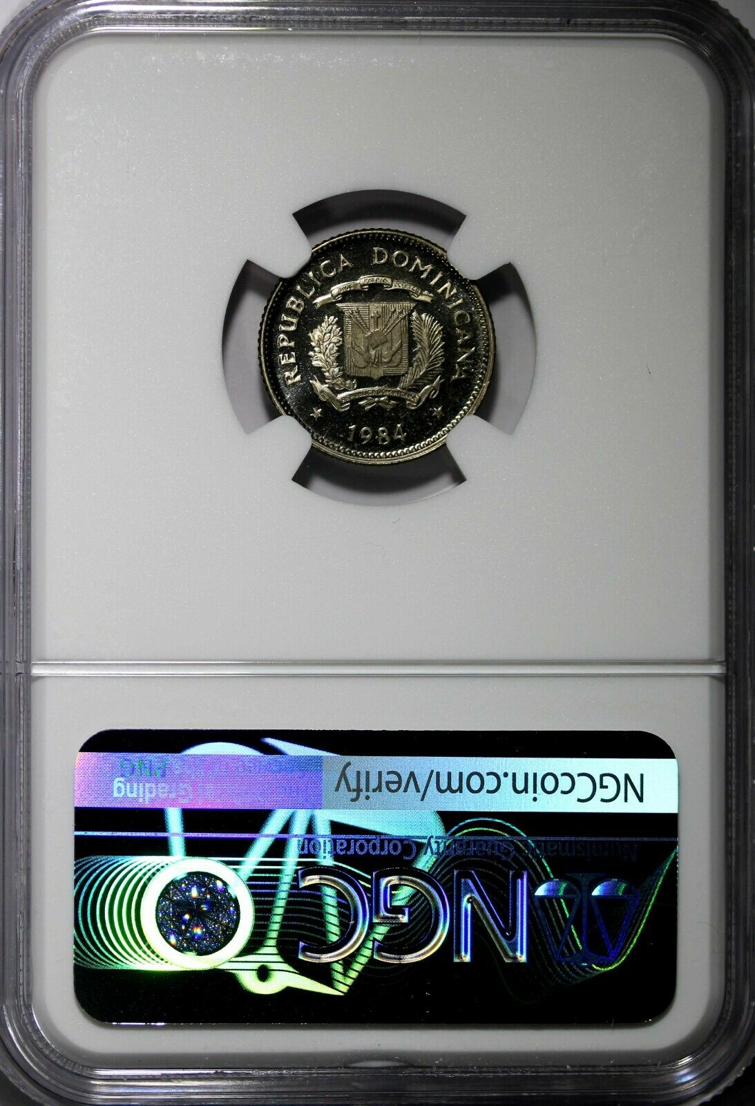 DOMINICAN REPUBLIC PROOF 1984 MO 10 Centavos NGC PF67 ULTRA CAMEO Duarte KM# 60 - Fresh Stock Dated February 2026