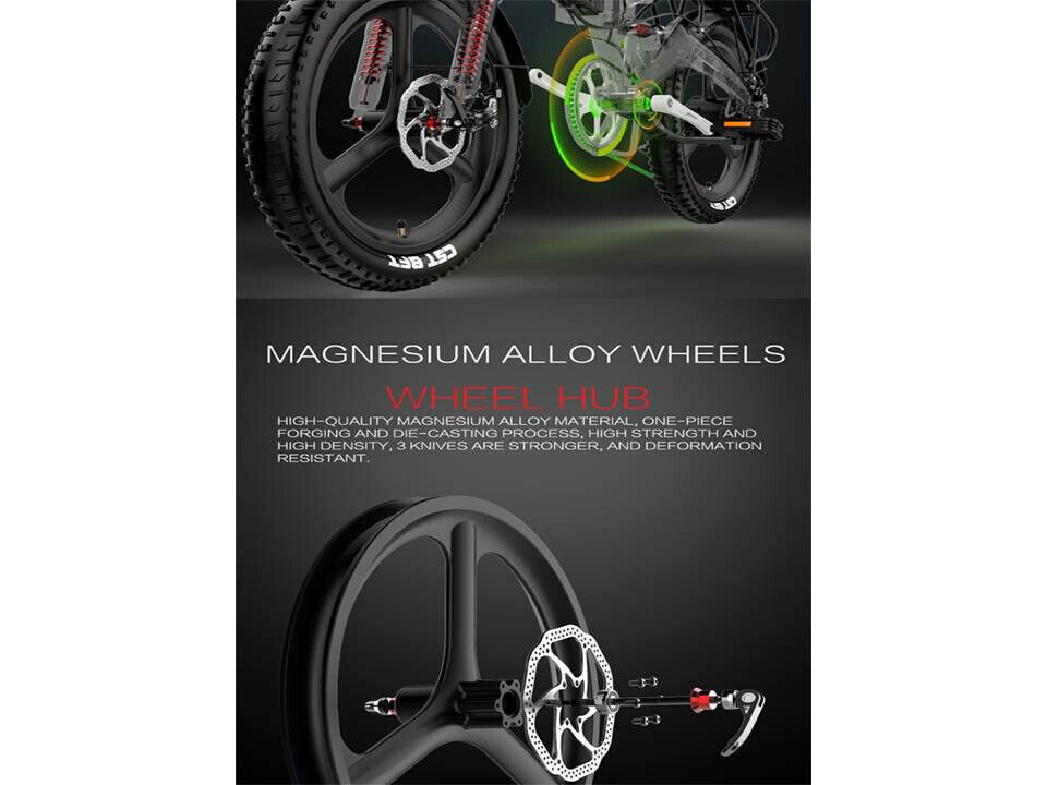 Electric Folding Bicycle 48V 14.5Ah Fat Tire E-Bike - Fresh Stock Dated February 2026