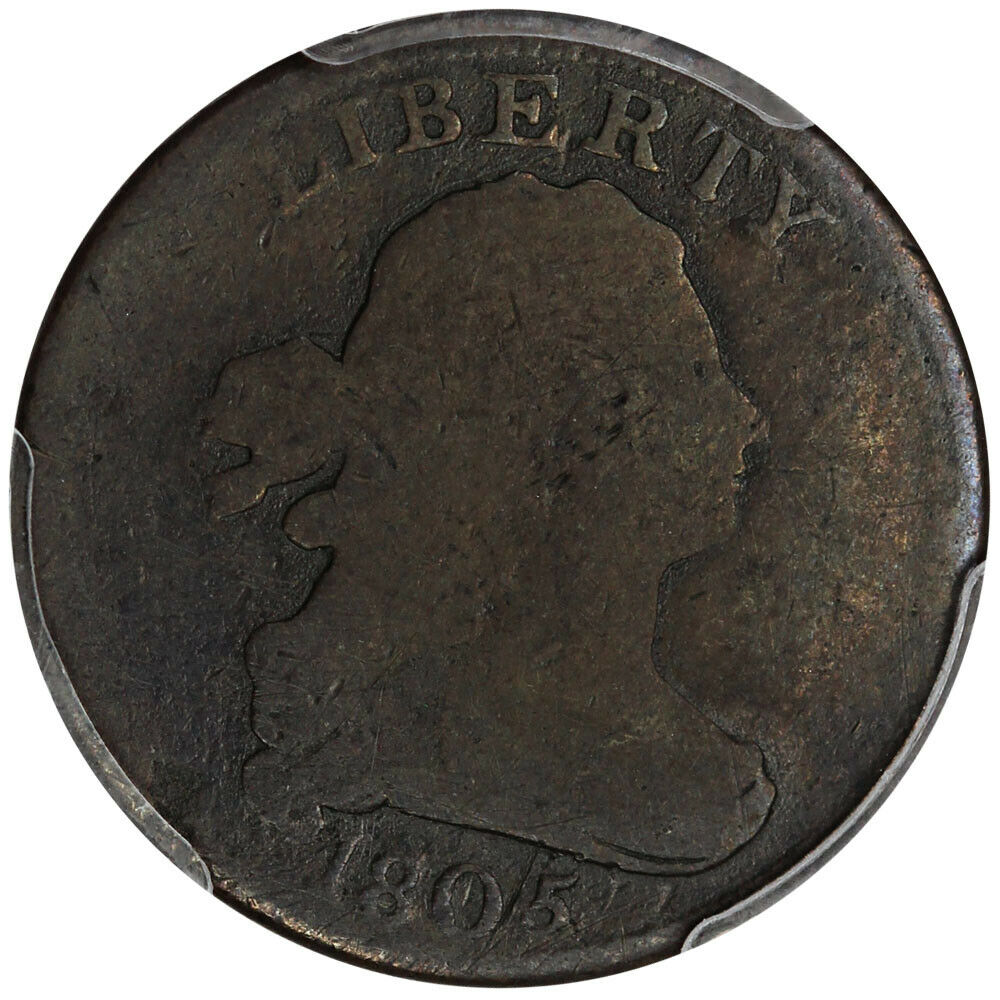 1805 Small 5, Stems 1/2c PCGS Good-4 (C-3) Affordable Early Half Cent - Fresh Stock Dated February 2026