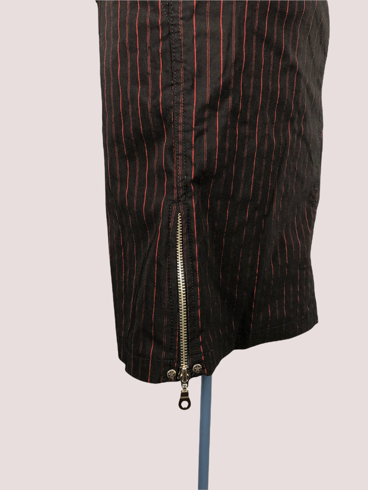 Vtg 90s SERIOUS Stretchy Pinstripe Mall Goth Rave Pin Stripe Skirt Top Set - Fresh Stock Dated March 2026