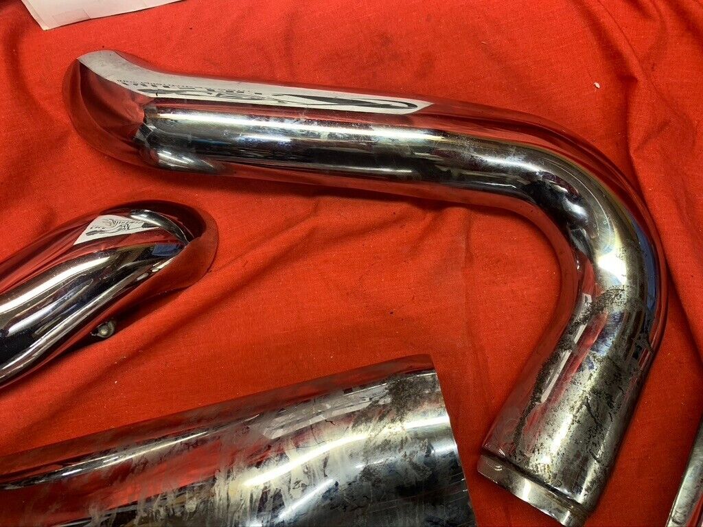 GENUINE HARLEY DAVIDSON TOURING CHROME MILWAUKEE EIGHT 8 EXHAUST HEAT SHIELDS - Fresh Stock Dated February 2026