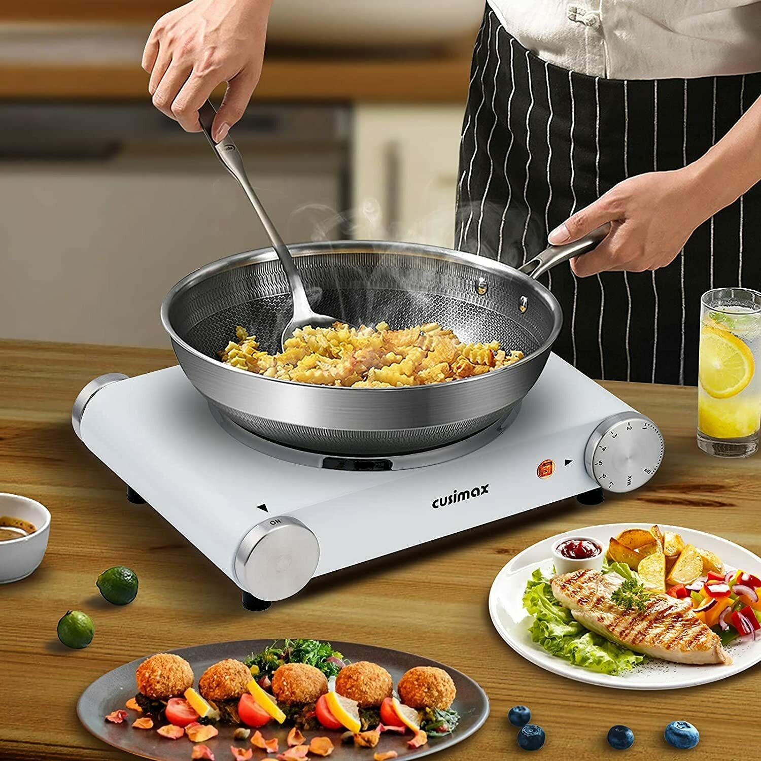 Hot Plate, CUSIMAX Electric Hot Plate 1500W Hot Plates for Cooking Single Burner - Fresh Stock Dated February 2026