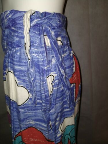 West Coast Connection Vintage Cotton Skirt W Whimsical Colorful Townscape - Fresh Stock Dated February 2026