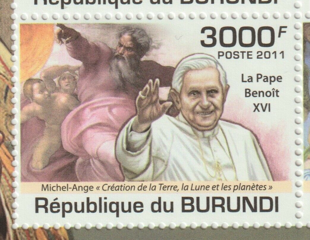 Burundi 2011 Souvenir sheet #940 Pope Benedict XVI - MNH - Fresh Stock Dated December 2025