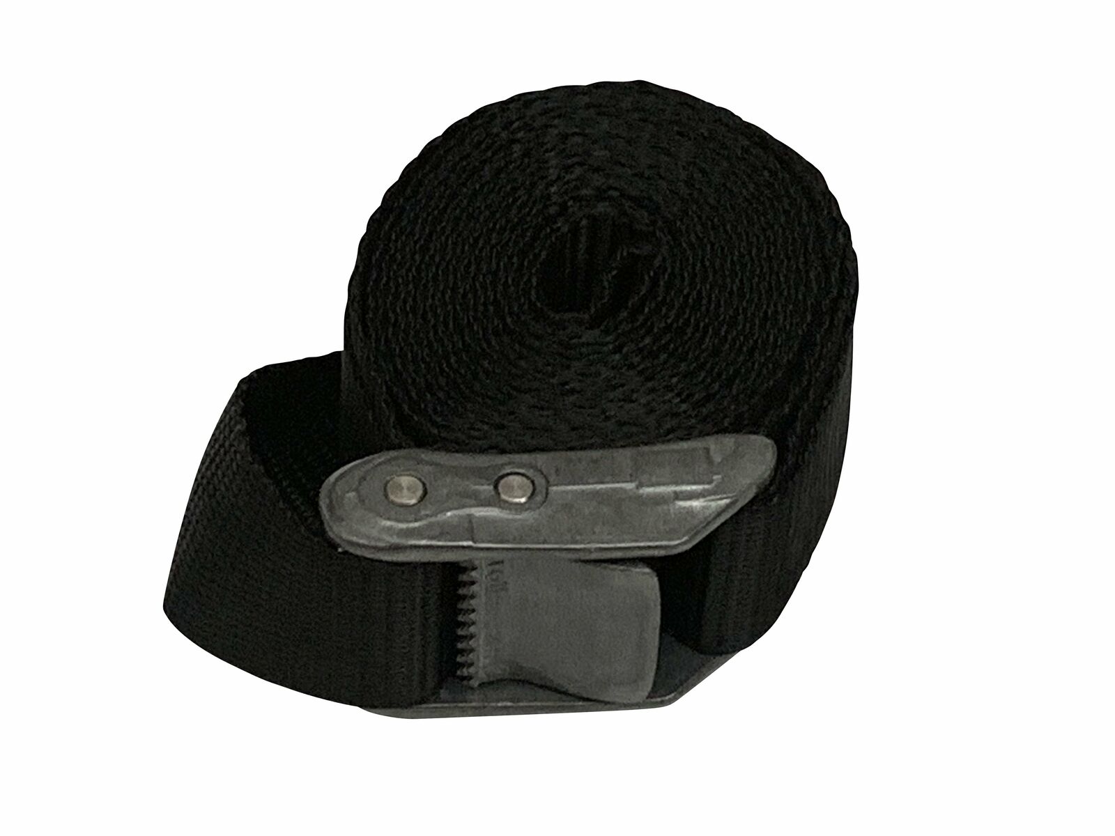 Roller Cam Buckle with 9 Foot Black Polyester Strap - Fresh Stock Dated December 2025