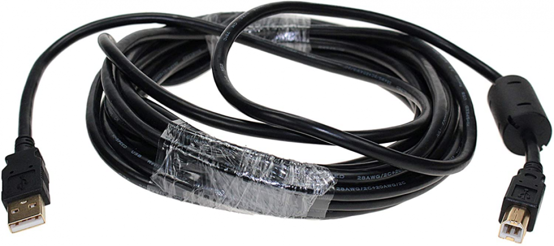 SF Cable, 20 ft USB 2.0 A Male to B Cable with Ferrite Black Color ‎Black - Fresh Stock Dated February 2026