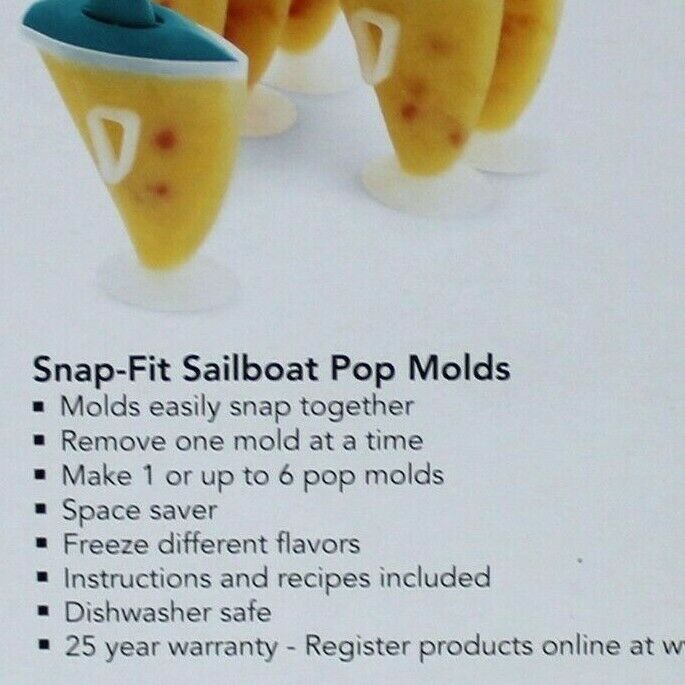 Cuisipro Snap-Fit Sailboat Homemade Popsicle Ice Pop Molds Set of 6 BPA Free NIB - Fresh Stock Dated February 2026