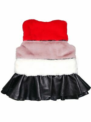 Wenchoice Girls Red Lavender White Plush Panel Leather Skirted Vest 9M-8 - Fresh Stock Dated December 2025