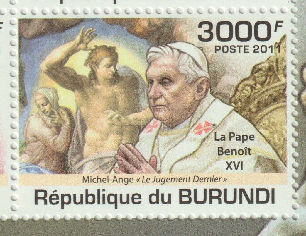 Burundi 2011 Souvenir sheet #940 Pope Benedict XVI - MNH - Fresh Stock Dated December 2025
