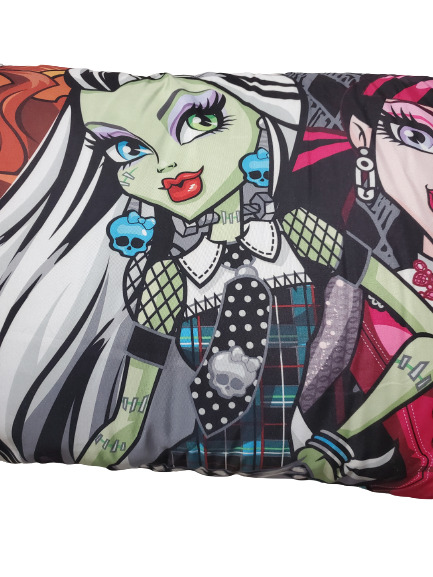 Monster High Character Body Pillow: Frankien Stein, Clawdeen Wolf, and Draculara - Fresh Stock Dated February 2026