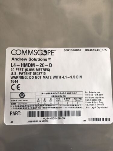 Andrews Commscope L4-HMDM-20-D Sureguard Sureflex Cable NEW - Fresh Stock Dated December 2025