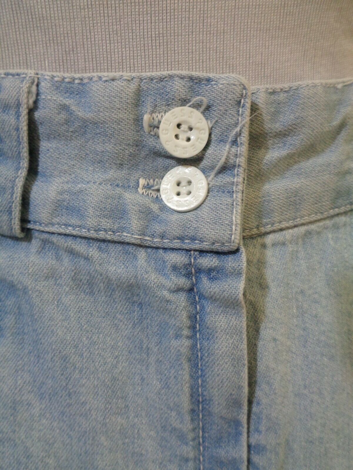 VINTAGE GEORGES MARCIANO FOR GUESS LIGHT BLUE DENIM MIDI STRAIGHT SKIRT SZ 29 - Fresh Stock Dated February 2026