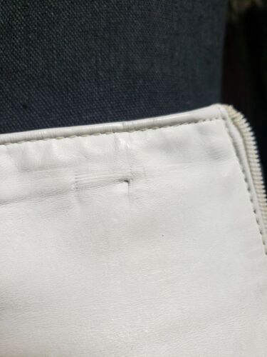 VINTAGE 80'S HIGH WAIST WHITE LEATHER SKIRT - Fresh Stock Dated February 2026